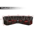 thumbnail image 3 of Pemberley Row PU Leather Brown L-Shaped Recliner Sectional Sofa Durable Unassembled, 3 of 8