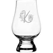 K Daishy Daisy Monogram Etched 6.5oz Glencairn Whisky Glass