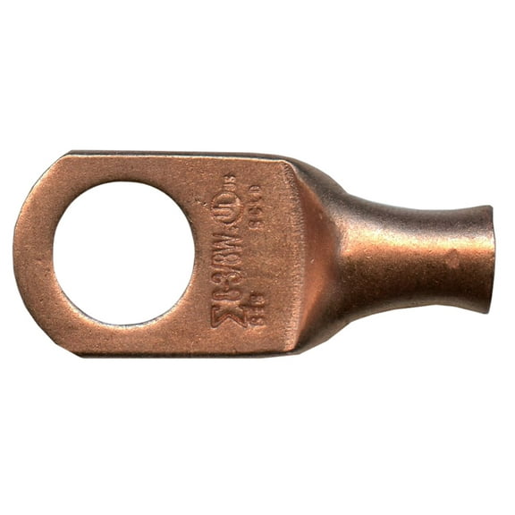 Copper Lug 8 AWG Gauge 3/8" Ring Wire Terminal Battery Cable End Connector - 10 Pack