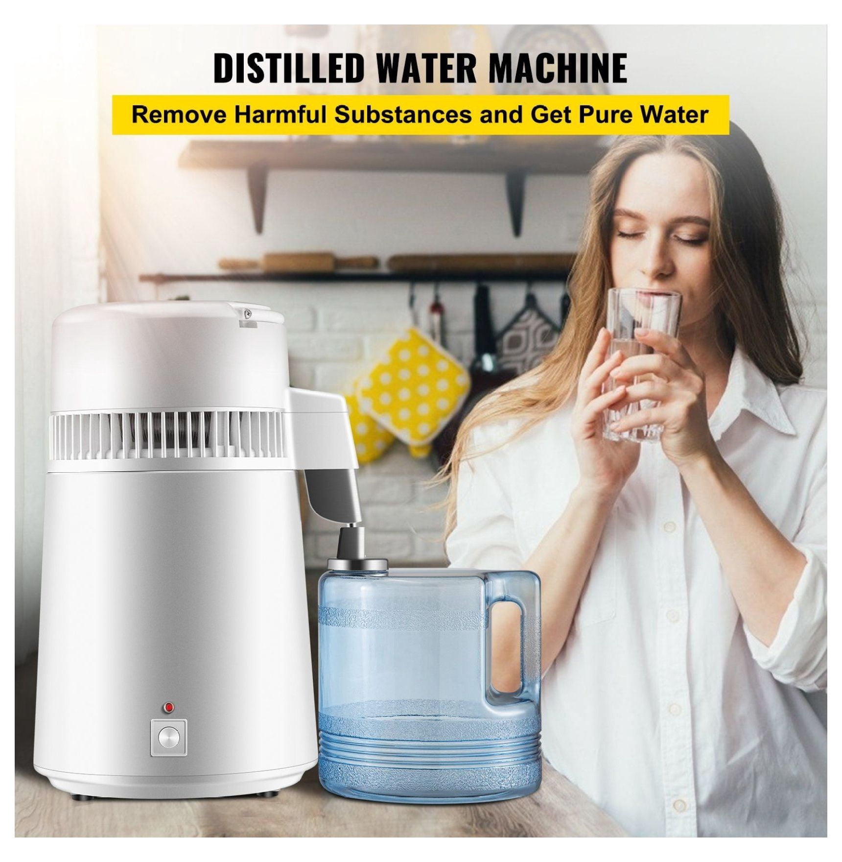 4L Stainless Steel Water Distiller - Pure Water Machine for Home & Medical Use
