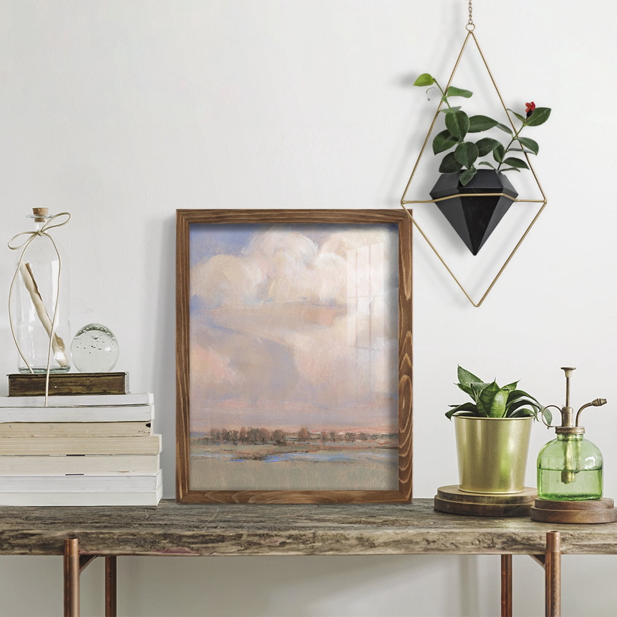 Billowing Clouds II - Framed Print w/glass - Walnut