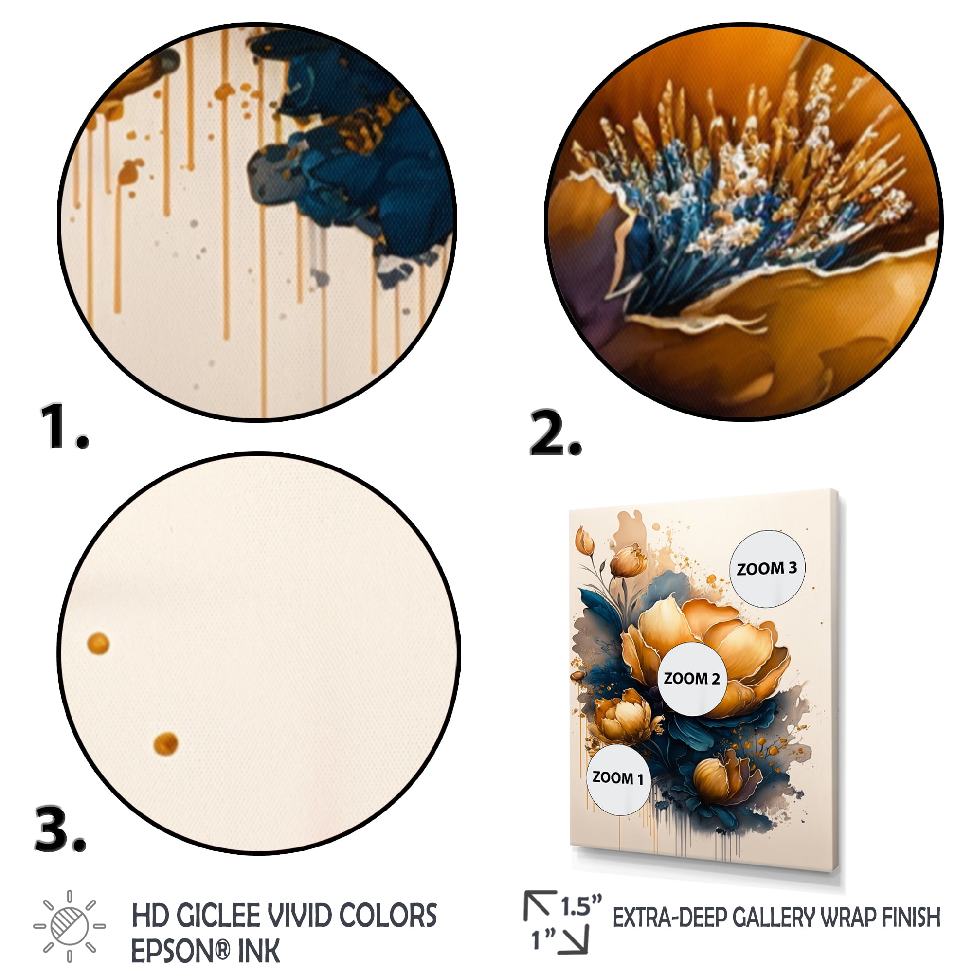 Designart Orange And Blue Crocus Flowers I Canvas Wall Art