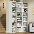 thumbnail image 4 of Casendy 71" Triple Width Corner Bookcase, Curved 18-Cube Bookshelf Corner Bookshelves, Curve Shape Display Storage Shelf for Living Room, Home Office, White, 4 of 9