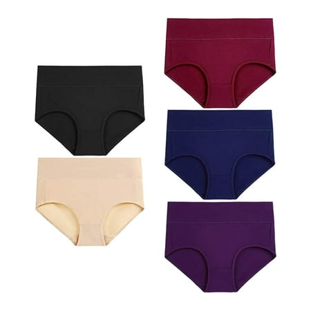 Women Underwear Brief Panties High Waisted Cotton Stretch Soft Full Coverage Panties | Walmart