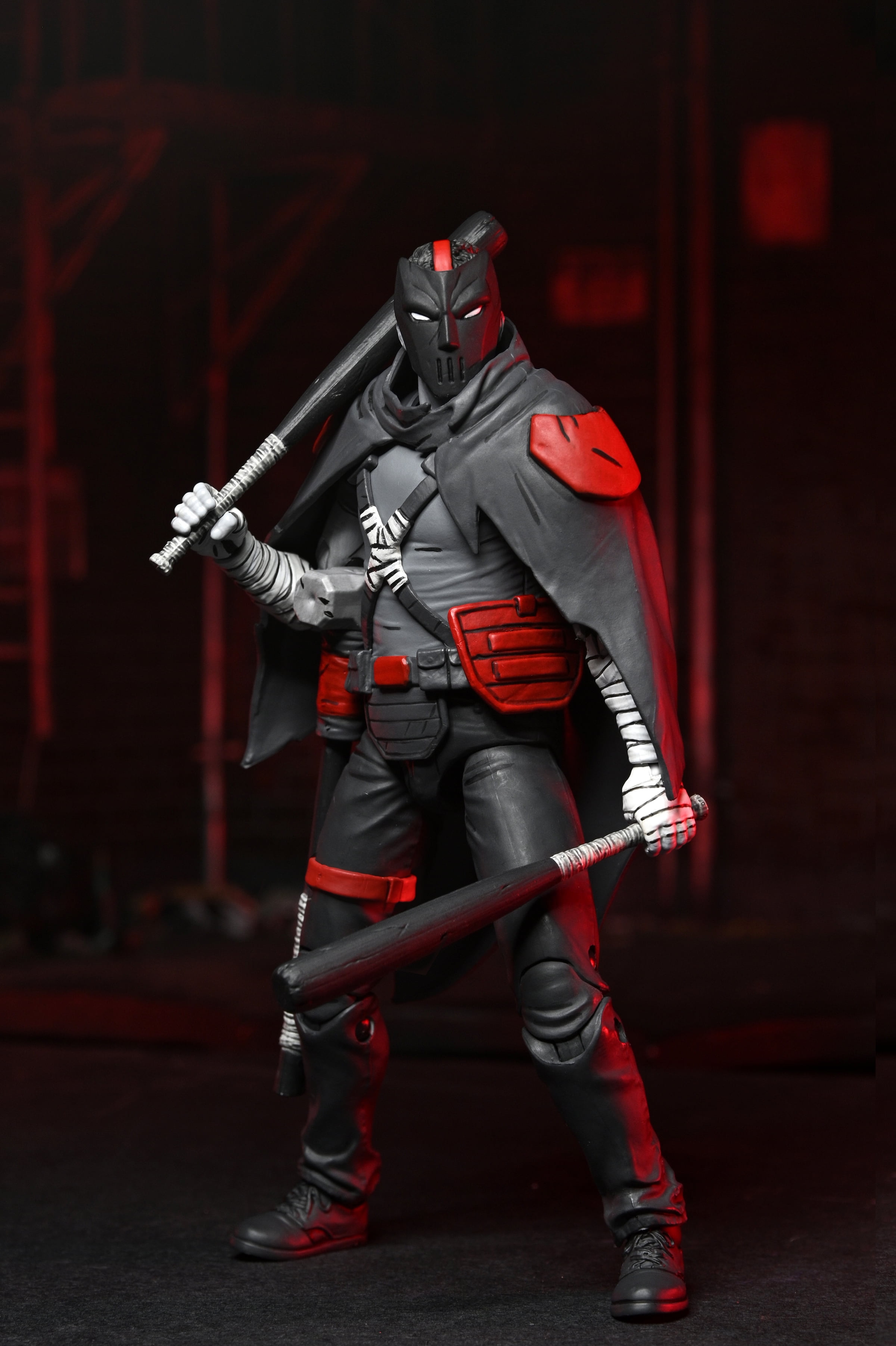 NECA Teenage Mutant Ninja Turtles: "The Last Ronin" The Lost Years Night Watcher Casey Action Figure with Removable Hood and Sledgehammer (7")