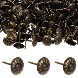 TEHAUX Antique Brass Upholstery Tacks – 1cm, Copper Nails, Pack Of 20 For Furniture