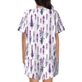 thumbnail image 3 of Naloa Lavender Flowers Women's Short-Sleeved Pajama Set, Loungewear, Summer pajamas, Breathable Cozy - 4X-Large, 3 of 9