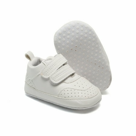 

Binwwede Baby Boys Girls Leather Sneakers Anti-Slip Soft Sole Crib Shoes Infant Prewalker Shoes Hxx