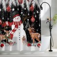 thumbnail image 2 of Black Christmas Waterproof Shower Curtain, Stall 36"x72" Washable Polyester Fabric Shower Curtains for Bathroom, Snowman Elk Balls Snowflake Xmas Decorative Bathtub Curtain Sets with Hooks, 2 of 9