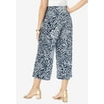 thumbnail image 2 of Jessica London Women's Plus Size Stretch Knit Wide Leg Crop Pant, 2 of 5