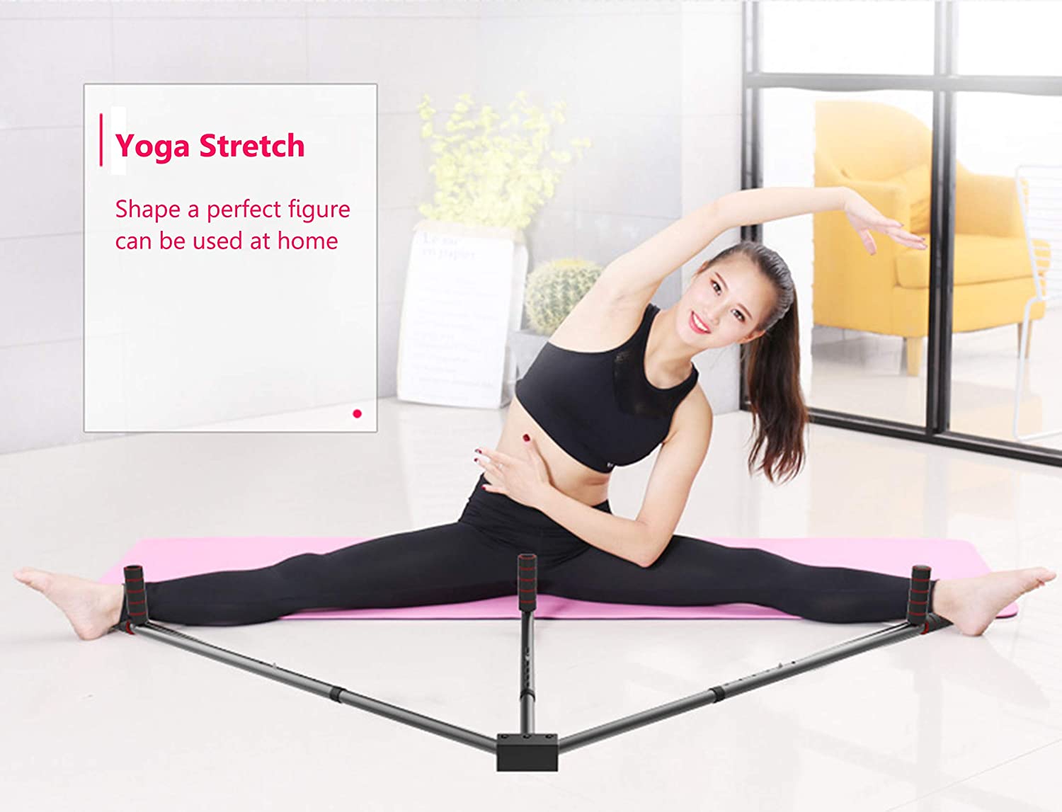 FairytaleMM Iron Leg Stretcher 3 Bar Legs Extension Split Machine Flexibility Training Tool Open Lapel Artefact Home Fitness Equipment Silver