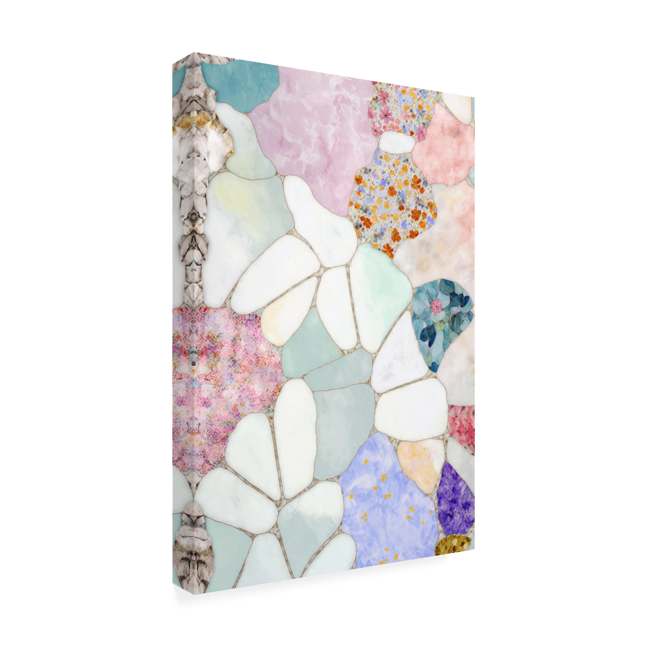 Canvas Wall Art - Treechild 'Floral Mosaic' Wall Art for Living Room, Bedroom, or Office D?cor by Trademark Fine Art - 22 x 32 Inches