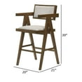 thumbnail image 5 of Benjara 26 Inch Walnut Counter Stool Chair Set of 2, Soft Beige Fabric Upholstery, 5 of 5