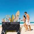 thumbnail image 6 of Lisonu Heavy-Duty Beach Wagon with Big Wheels for Sand, 480lb Capacity Folding Cart, Collapsible Utility Wagon for Camping, Black/Gray, 6 of 22