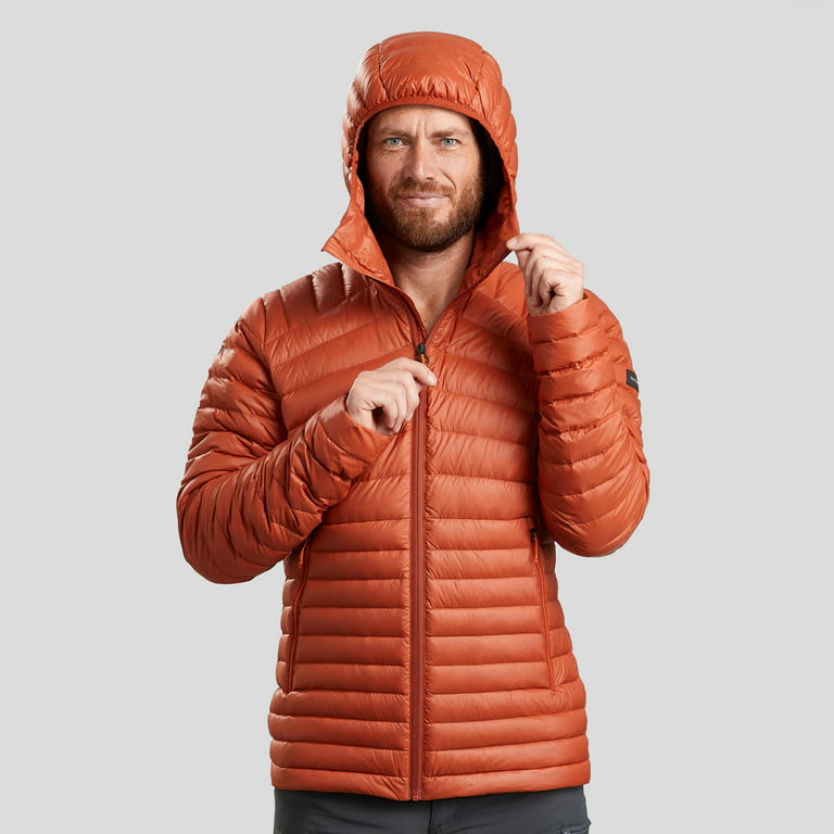 Forclaz Trek 100, 23°F Real Down Packable Puffer Jacket, Men's, Orange,  Large