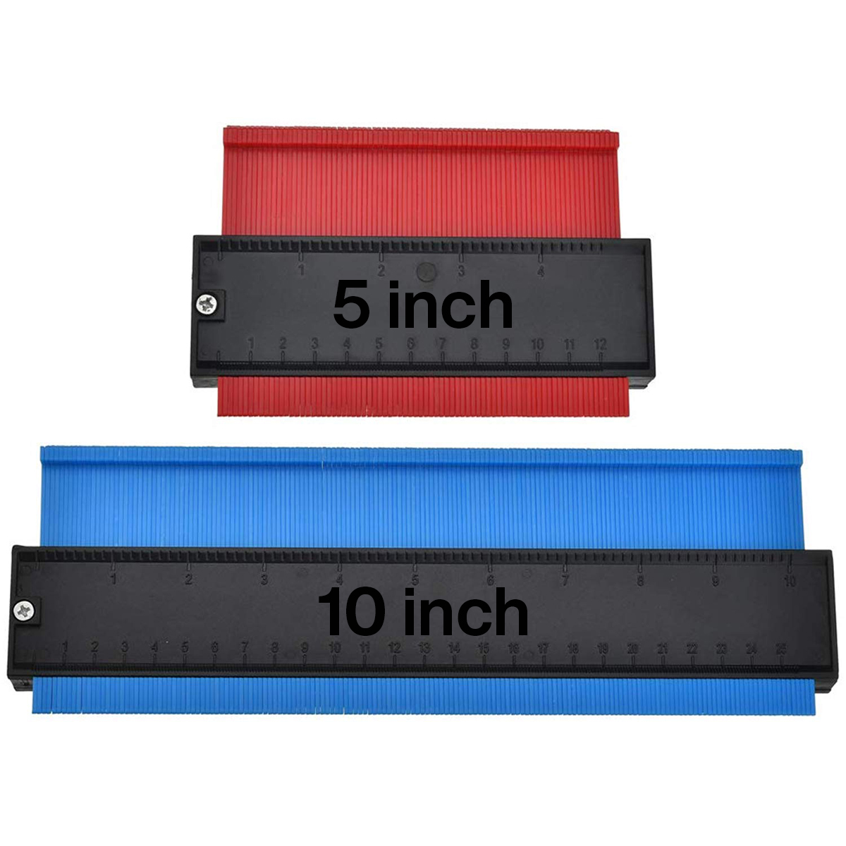 5+10 2 Pieces Contour Gauge Duplications 5 and 10 Profile Copy Tool Shape Measuring for Corners and Contoured Accurate Woodworking Shape Tracing Template Measuring Tool