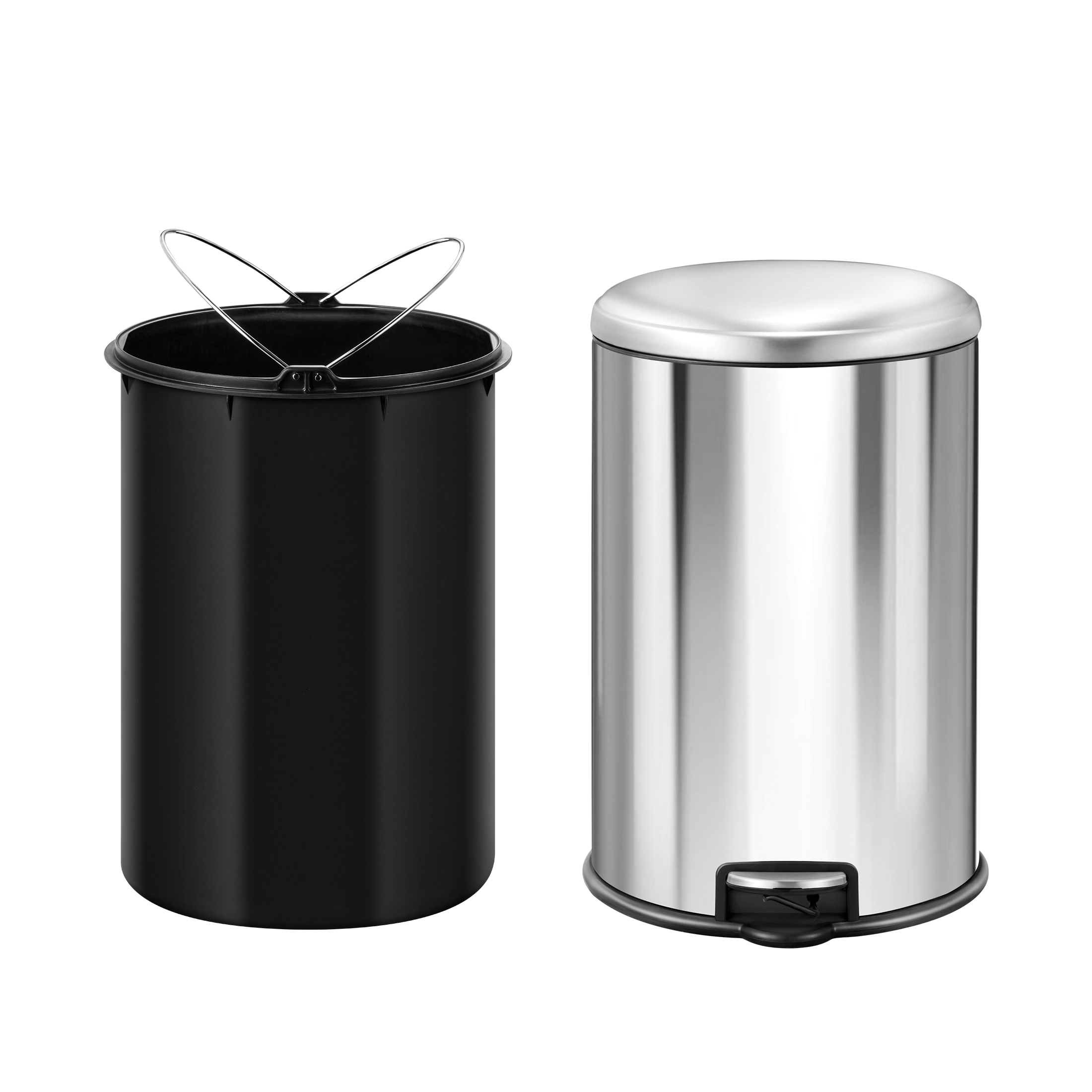 EKO Essentials Serene 1.3 Gallon Stainless Steel Step Trash Can 5L ...