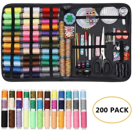 200Pcs Beginners Sewing Kit Accessories with 41 XL Spools of Threads, Carrying Case