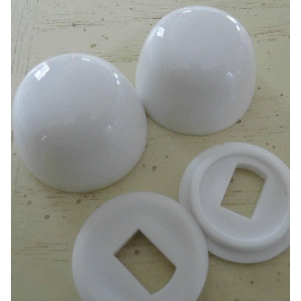 NuFlush Round Dome Caps for Toilet Floor Bolts, Easy SnapOn, Plastic
