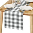thumbnail image 1 of Chemin de Table à Carreaux Buffalo, Collection de Table Classique Style Ferme, Chemin de Table Imperméable pour Cuisine et Salle à Manger, Banquet, Restaurant, Utilisation Extérieure, 14l x 48L, Gris et Blanc, 1 Pce, 1 of 6