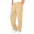 thumbnail image 4 of Eiyaclvo Boys Baggy Sweatpants Straight Wide Leg Sweatpant Joggers Drawstring Waisted Open Bottom Sweat Pants with Pockets Size 4-15 Years, 4 of 7