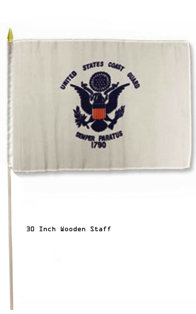 US COAST GUARD 4X6" TABLE TOP FLAG W/ BASE NEW USCG DESK TOP HANDHELD STICK FLAG 