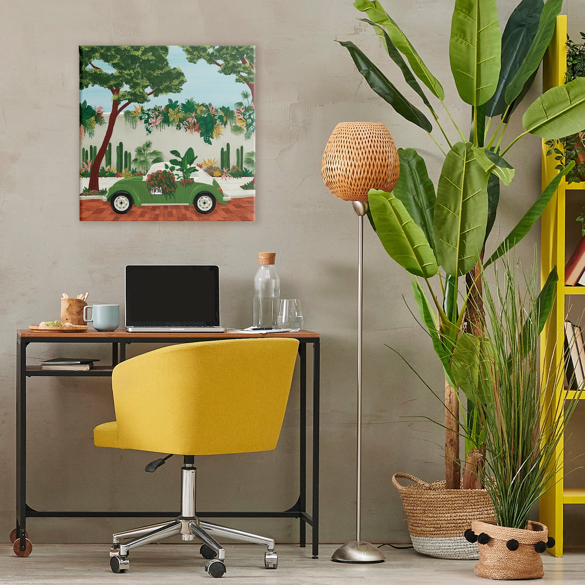 Stupell Industries Overgrown Garden Taxi Canvas Wall Art, design by Vero Illustrates