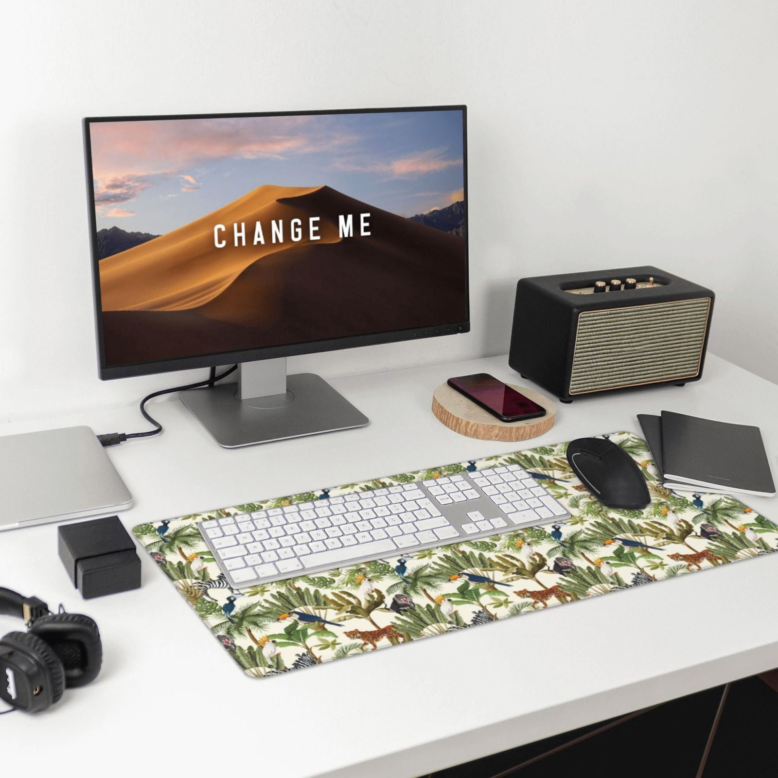 Kdxio Jungle Animals Print Large Gaming Mouse Pad,Non-Slip Base,Water Resist Keyboard Pad for Gamer,Office & Home,29.5 x 15.8 in