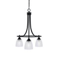 thumbnail image 1 of Paramount Downlight, 3 Light, Chandelier In Matte Black Finish With 5" Clear Ribbed Glass, 1 of 1