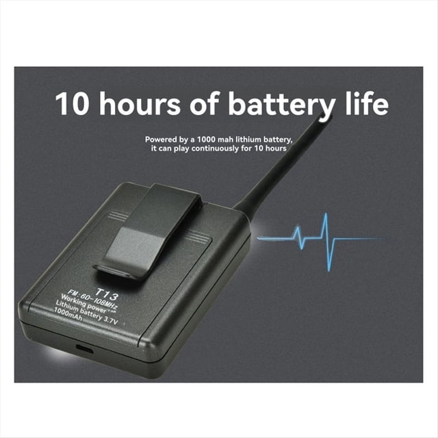Portable Wireless Stereo Digital FM Audio Transmitter Mini Radio Receiver with Mic 3.5mm AUX Input for MP3/4 Tour Guide