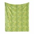 thumbnail image 1 of Green Soft Flannel Fleece Throw Blanket, Leaves Background Chameleons Repetitive Fresh Tones, Cozy Plush for Indoor and Outdoor Use, 50" x 60", Avocado Green Multicolor, by Ambesonne, 1 of 5