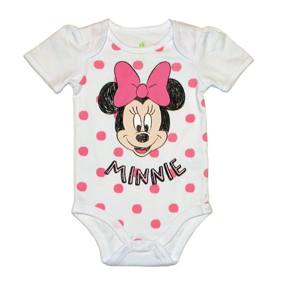 Minnie Mouse Polka Dot Baby Girls Bodysuit