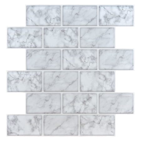 Long King Tile 12"x12" Peel and Stick Backsplash Tile Removable Subway Self-Adhesive Kitchen Backsplash Thicker Design(10-Pack)