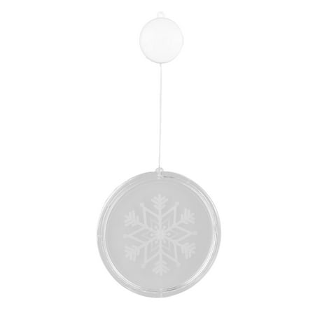

3D Christmas Window Light Battery Operated Snowflake Pattern Acrylic Round LED Christmas Decorative Lamp for Door