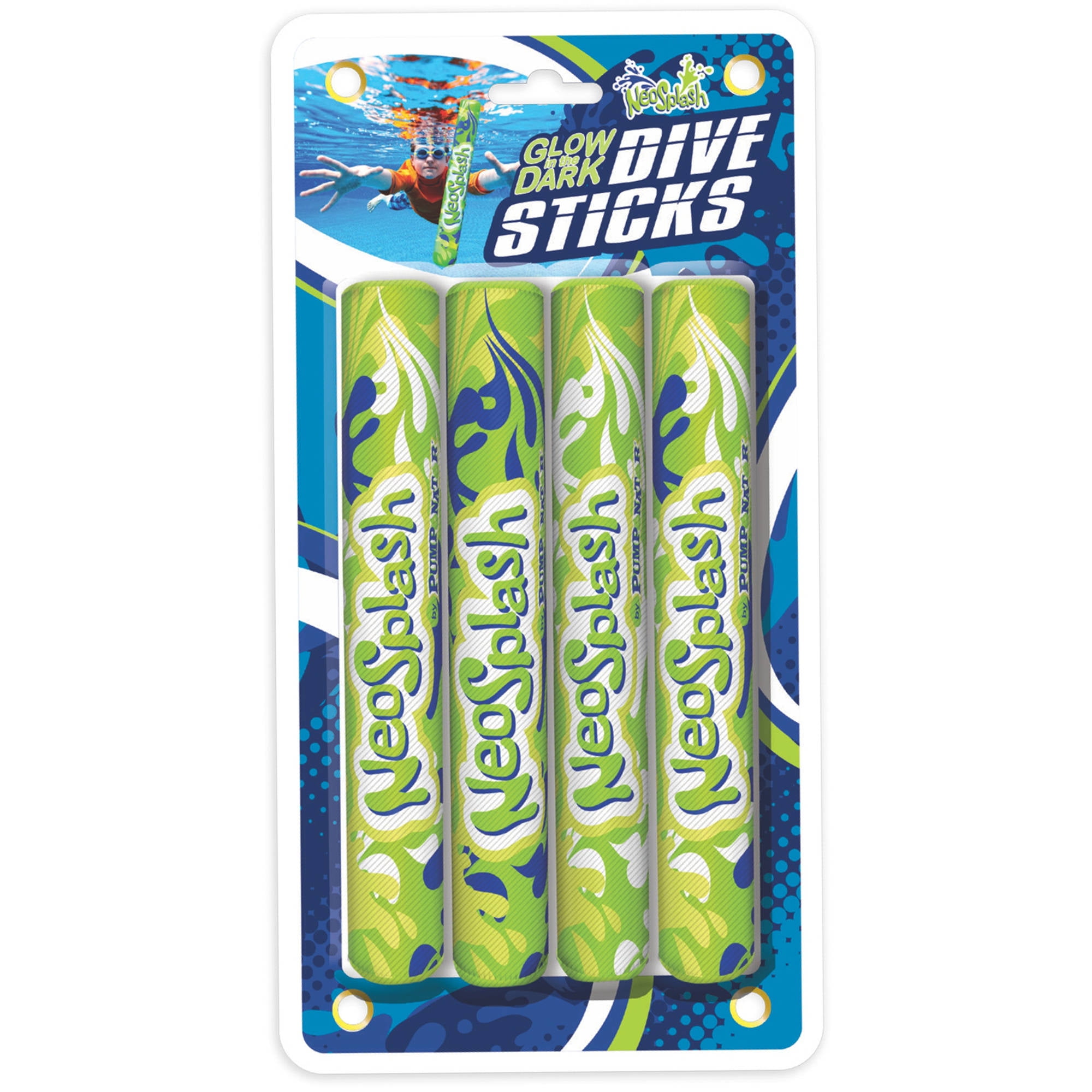 Pumponator Neo Splash Dive Stick, Glow In The Dark, 4 Count