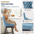 thumbnail image 3 of Bar Stools With Back Sets of 2, LEGAHOME Farmhouse Light Blue Swivel Bar Stools for 34–38" Kitchen Island, 26" Velvet Barstools Counter Stools for Breakfast, 2 PCS, 3 of 9