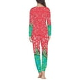 thumbnail image 4 of Renewold Women's Pajamas Sets Long Sleeve with Pants Soft Sleepwear O Neck 2 Piece Pjs Joggers Loung Set with Pockets Christmas Santa Xmas Trees Nightwear Size 4XL, 4 of 5