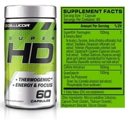 Cellucor SuperHD Fat Burner, with Green Tea Extract, Unisex, 60 Capsules