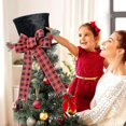 thumbnail image 4 of Christmas Tree Topper Hat - Upgrade Large Black Velvet Bowler Derby Hat, 4 of 5