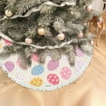 thumbnail image 5 of GZHJMY Christmas Tree Skirt Colorful Easter Eggs Xmas Large Tree Skirt 48in Chriatmas Tree Mat for New Year Holiday Party Decor with Tassel, 5 of 6