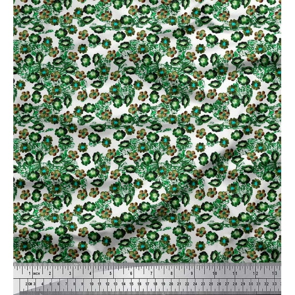 Soimoi Cotton Duck Fabric Flower Watercolor Fabric Prints by Yard 42 Inch Wide