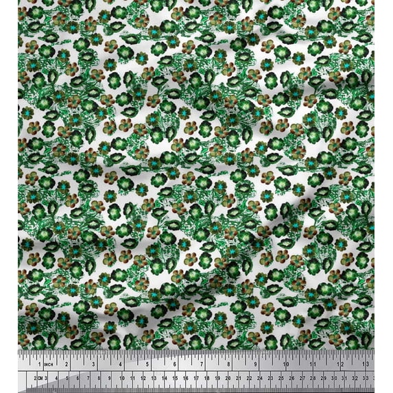 Soimoi Cotton Duck Fabric Flower Watercolor Fabric Prints by Yard 42 Inch Wide