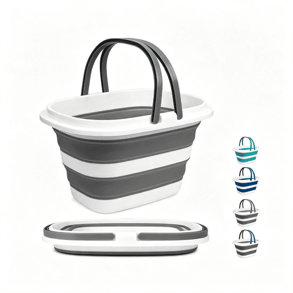 ACDANC Large Collapsible Mop Bucket,16L(4.2 Gallon) Plastic Bucket for House Cleaning,Car Washing,Silicone Cleaning Supplier Organizer,Portable Basket with Handle for Laundry Storage