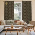thumbnail image 2 of Brown Golden Floral Kitchen Curtain for Berdoom Living Room Cafe 72 Inch Length, Modern Abstract Spring Flowers Tiers Curtains Light Filtering Drapes Rod Pocket Window Treatment 2 Panels 52"Wx72"L, 2 of 8