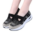 thumbnail image 4 of Dweltoz Women's Woven Orthopedic Shoes Slip On Wide Width Walking Shoes Comfortable Lightweight Arch Support Shoes Woven Breathable Soft Running Sneakers,Black 8, 4 of 5