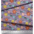 thumbnail image 3 of Soimoi Rayon Fabric Stripe & Flower Floral Print Sewing Fabric Yard 42 Inch Wide, 3 of 3
