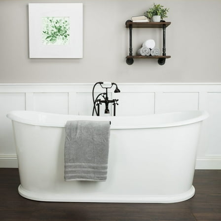 Ashley 72 Inch Cast Iron Double Ended Skirted Tub - No Faucet Drillings