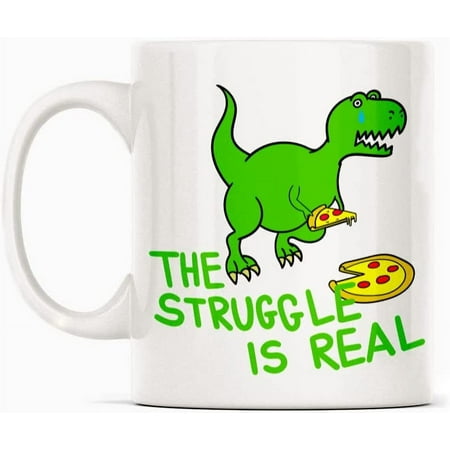 

Pizza Lover Cute Dinosaur Junkfood Addict Mug Gift White Funny Sarcasm Coffee Cup Novelty