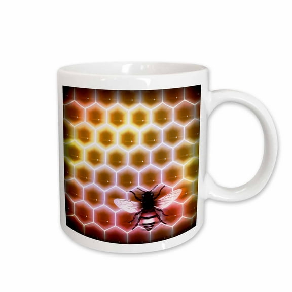 3drose, Honeycomb Surprise - Bees - Honey - Art, 15oz Mug