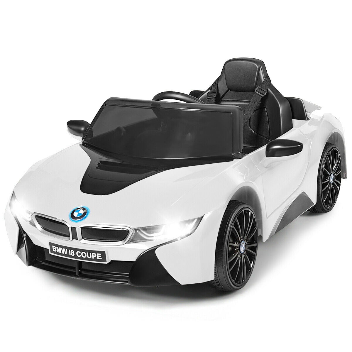 Gymax 12V Licensed Electric Kids Ride on Car BMW I8 w/ MP3 Remote Control White Walmart Canada